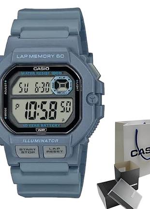 Casio ws-1400h-2a — цифровые часы унисекс, синий циферблат, полимерный ремешок, wr 100 м