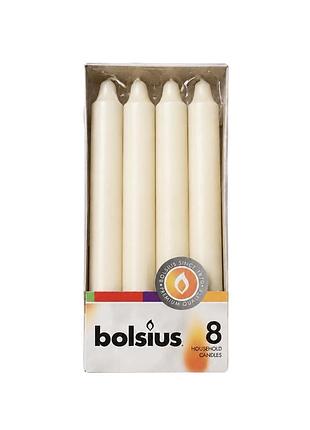 Свеча столовая bolsius ivory 180/21,3мм 8шт
