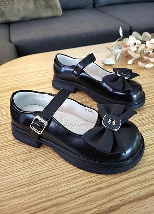 Туфли черные для девочек,clibee,32-36р 35