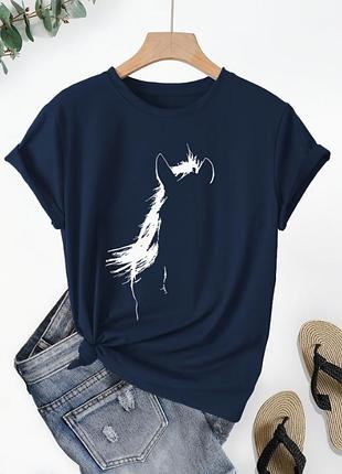 Жіноча футболка м'який матеріал navy blue