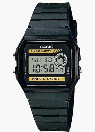 Casio f-94wa-9d — цифровые часы унисекс, золотистый циферблат, полимерный ремешок, wr 30 м