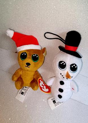 Святкові м'які іграшки-підвіски ty beanie boos із різдвяної колекції mcdonald's 2021 року