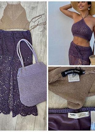Продам пляжний набір топ, вʼязану спідницю pull&bear