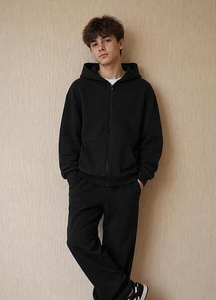 Чорна толстовка h&m з капюшоном зіпка на підлітка розмір 158/164 недорого