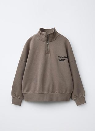 Zara, новый с биркой не утепленный свитшот на молнии с воротником-стойкой