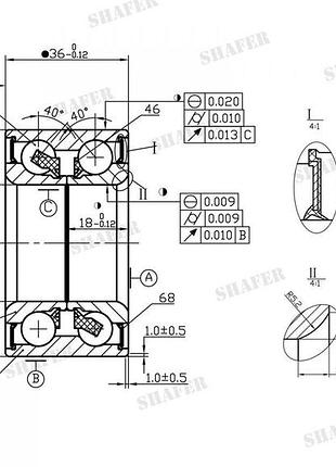 Подшипник передний nissan almera n16, mmc pajero, colt, lancer, 00-06, sh16863
