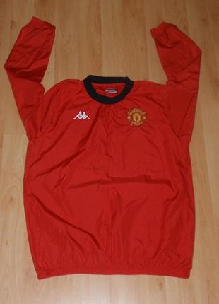 Красная спортивная кофта/ветровка kappa fc manchester united red under nylon jacket era original xl-xxl nike