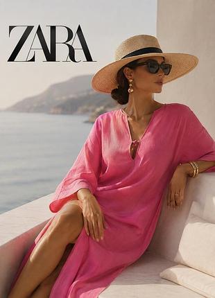 Zara ‼️льон ‼️ неймовірна легка пляжна туніка ‼️дефект непомітний