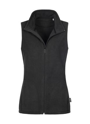 Женский флисовый жилет stedman women fleece vest черный, xl
