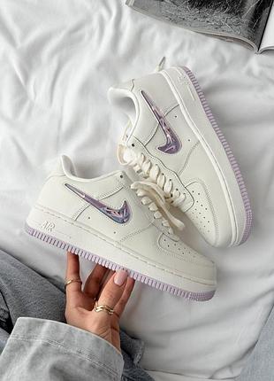 Жіночі білі кросівки nike air force 1 low lv8 3 white lavander х эйр форс 36