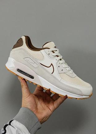 Мужские бежевые кроссовки nike air max 90 beige brown х эйр макс 41