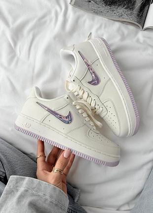 Жіночі білі кросівки nike air force 1 low lv8 3 white lavander х ейр форс 38