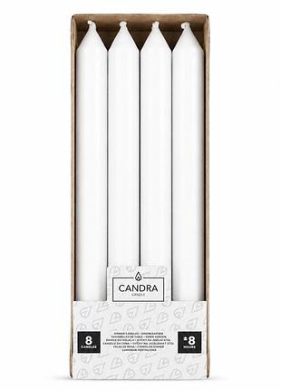 Свічка столова candra 230/20 біла 8 шт