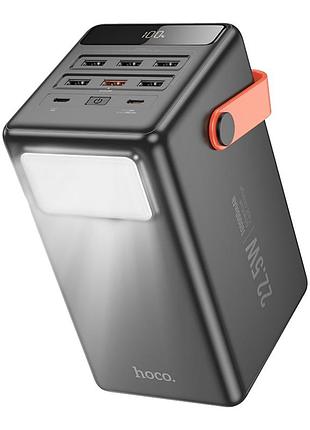 Умб power bank hoco j142 surpass 100000 mah 22.5w/pd20w type-c2 порт входу, type-c1 та 6× usb-a портів виходу, з led лампою, led