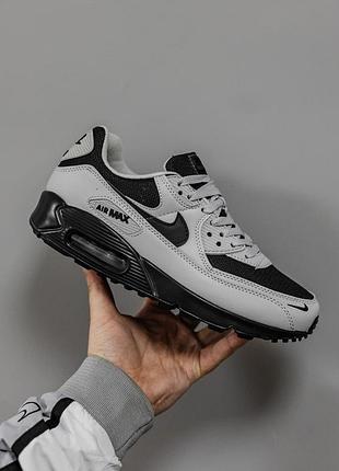 Сірі кросівки унісекс nike air max 90 grey black х ейр макс 45