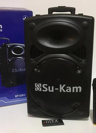 Портативная акустическая система su-kam bt-120d с bluetooth и радиомикрофонами, модель 4382/bt-120d