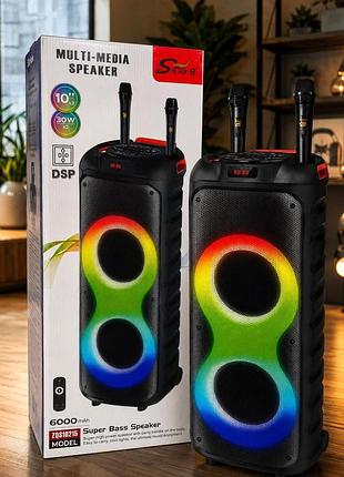Портативная bluetooth колонка zqs10213 60 вт с двумя 10" динамиками, мощное беспроводное звучание