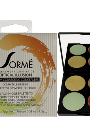 Палетка кремових консилерів sormé treatment cosmetics optical illusion color correcting palette.