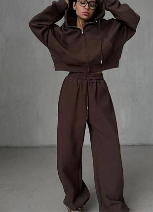 Спортивний костюм oversize модного шоколадного кольору. виробництво україна