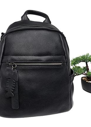 Рюкзак городской женский натуральная кожа черный арт.1111 black (китай)