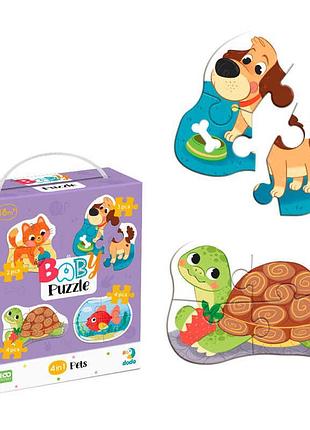 Гра-головоломка baby puzzle 4 в 1 «домашні улюбленці» 300688