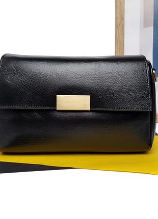Жіноча шкіряна сумка на плече чорний арт.9251 black (54)