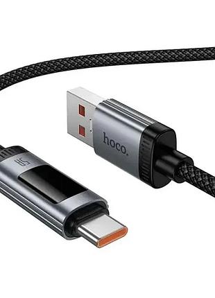 Кабель заряджання hoco u148 digital display usb для type-c (100w) (1.2м) led чорний
