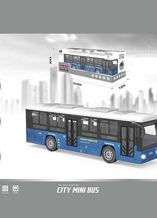 Інтерактивна модель міського автобуса clm 0771 a з металопластику з інерційним механізмом, підсвічуванням, звуком і рухомими