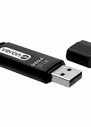 Usb флеш-накопичувач 32 гб veron usb vega серія 121 чорна