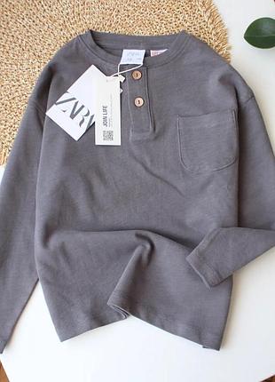 Базовый серый реглан с карманом zara 3-4 года