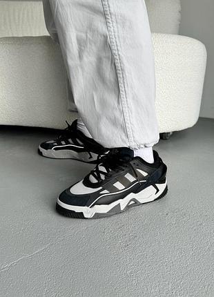 Чоловічі чорні кросівки adidas niteball 2.0 black grey dark blue х найтбол 43