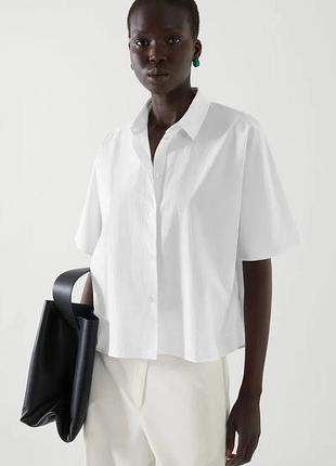 Рубашка oversized boxy shirt cos cos — белая рубашка свободного кроя
