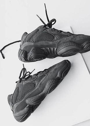 Чёрные кроссовки адидас изи буст 500 унисекс adidas yeezy boost 500 black 40