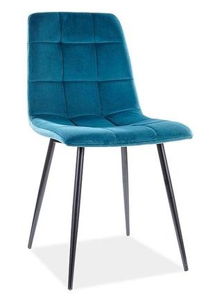 Стул mila velvet черный каркас/бирюза bl.85