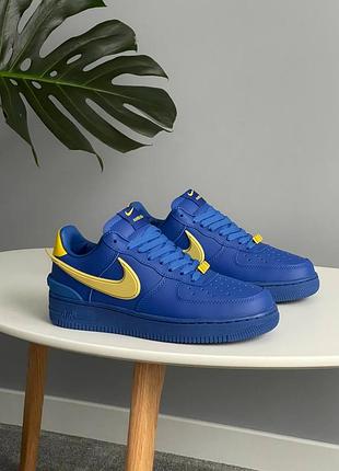 Мужские кроссовки nike air force x ambush blue yellow swoosh dv3464-400