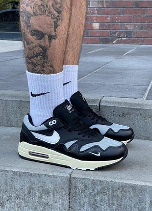 Мужские кроссовки nike air max 1 x patta black