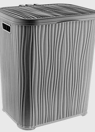 Корзина для белья 48л серая wavy волна (x-38 (grey)) ozer-l-037 тм ozer
