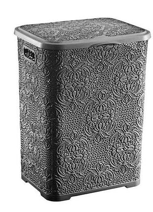 Корзина для белья 42л 385*325*500мм антрацит lace 2130 03 тм bursev