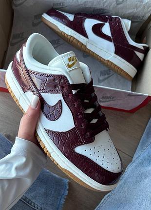 Кросівки nike dunk low burgundy croc