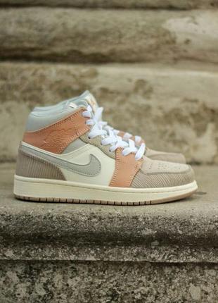 Кроссовки nike air jordan 1 retro beige  кросівки2 фото