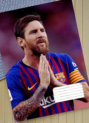 Тетрадь месси messi на скобе 12 листов косая линия (35905)