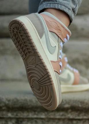 Кроссовки nike air jordan 1 retro beige  кросівки5 фото