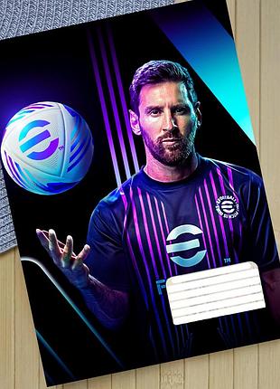 Тетрадь месси messi на скобе 12 листов косая линия (35901)