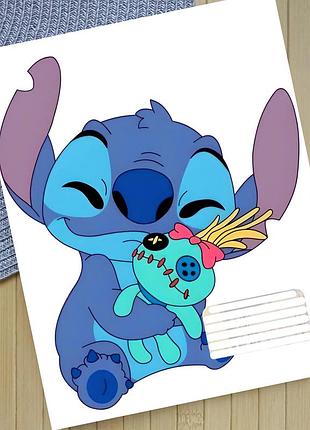 Тетрадь стич stitch на скобе 12 листов косая линия (36040)