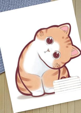 Тетрадь котик cat на скобе 12 листов косая линия (35821)