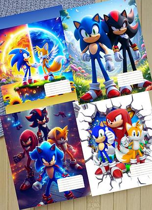 Набор тетрадей соник sonic на скобе 12 листов косая линия (36264)