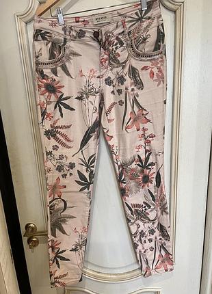 Брендові джинси mos mosh naomi shine flower pant з квітковим принтом