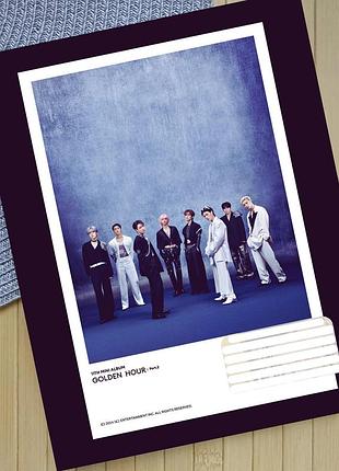 Тетрадь эйтиз ateez на скобе 12 листов косая линия (35046)