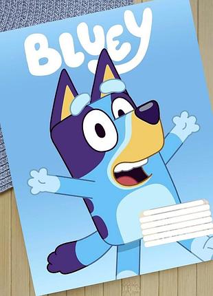Тетрадь блуи bluey на скобе 12 листов косая линия (35163)
