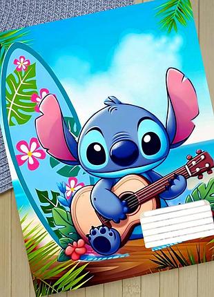 Тетрадь стич stitch на скобе 12 листов косая линия (36046)